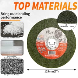 High Quanlity Cutting Discs 125mm 5'' Ultra-Thin Stainless Steel Grinding Wheel Resin for Metal Grinder Tool