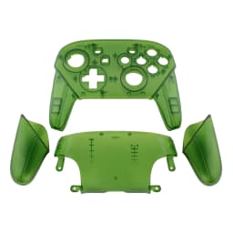 eXtremeRate Full Set Housing for NS Switch Pro Controller, Faceplate Backplate with Handles - Transparent & Single Seires