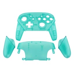 eXtremeRate Full Set Housing for NS Switch Pro Controller, Faceplate Backplate with Handles - Transparent & Single Seires