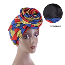 African Print Stretch Bandana Head Wrap Long Scarf Satin Floral Ankara Dashiki Women Party Turban Headwear Cap Hair Accessories