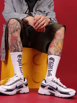 CHILL LAB Premium Cotton Men Crew Socks Streetwear Hiphop Gothic Skateboard Breathable White Women Mid-Tube Socks SWAG LIFE