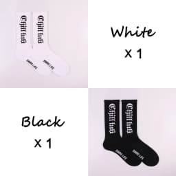 CHILL LAB Premium Cotton Men Crew Socks Streetwear Hiphop Gothic Skateboard Breathable White Women Mid-Tube Socks SWAG LIFE