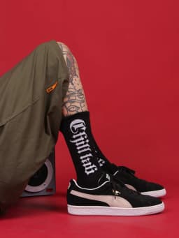 CHILL LAB Premium Cotton Men Crew Socks Streetwear Hiphop Gothic Skateboard Breathable White Women Mid-Tube Socks SWAG LIFE