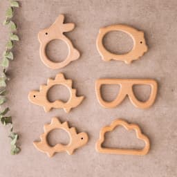 1pc Baby Teether Wooden Animal Pacifier Pendant BPA Free Beech Koala Rodent Baby Gym Accessories Teeth Pendant Children'S Goods