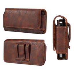 Universal Leather Men Waist Bag Mobile Phone Belt Clip Case For iPhone Samsung Galaxy Xiaomi Redmi Poco Oppo 7 Pro Holster Pouch