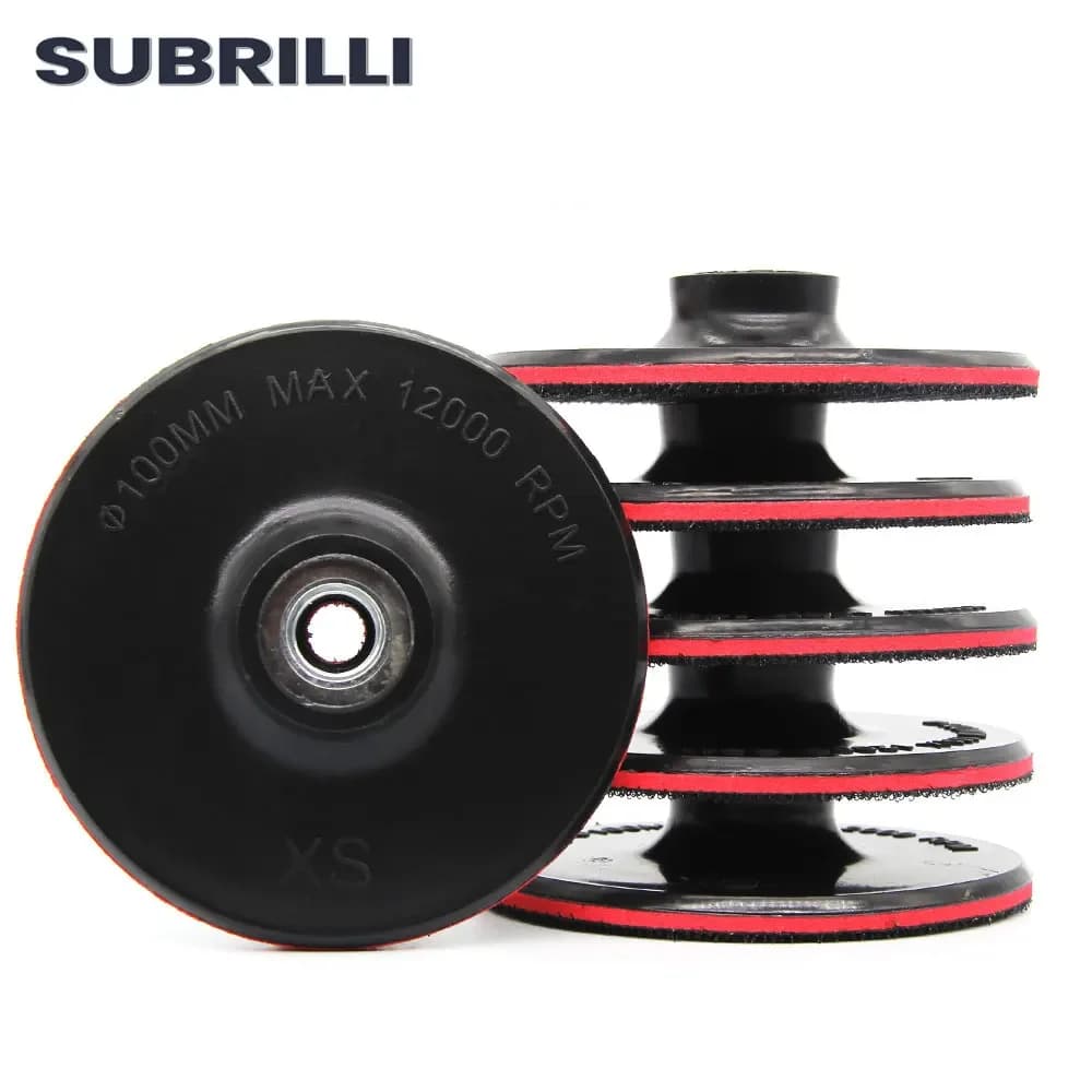 4" Hook & Loop Backing Plate 100mm M14 Thread Thin Type Adhesive Backer Pad Buffing Disc For Car Polishing Stone Angle Grinder