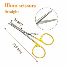 Gold handle blunt scissors nose plastic tool nasal head round scissors double eyelid tools