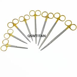 Gold handle blunt scissors nose plastic tool nasal head round scissors double eyelid tools