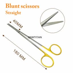 Gold handle blunt scissors nose plastic tool nasal head round scissors double eyelid tools