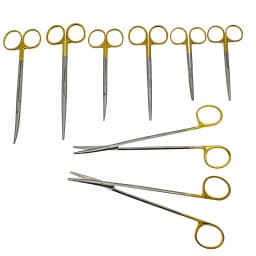 Gold handle blunt scissors nose plastic tool nasal head round scissors double eyelid tools