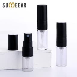 100 Pcs/Lot 1ml 2ml Mini Perfume Bottle Black Spray Refillable Empty Bottles Cosmetic Containers Portable Perfume Atomizer