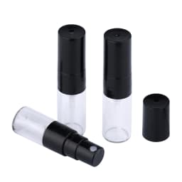 100 Pcs/Lot 1ml 2ml Mini Perfume Bottle Black Spray Refillable Empty Bottles Cosmetic Containers Portable Perfume Atomizer