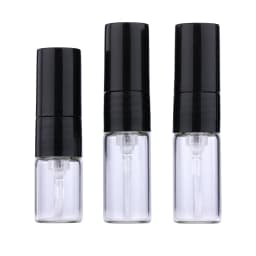 100 Pcs/Lot 1ml 2ml Mini Perfume Bottle Black Spray Refillable Empty Bottles Cosmetic Containers Portable Perfume Atomizer