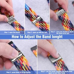 20mm 22mm Nylon Loop Strap for Samsung Galaxy Watch 7 6 5 4 40/44mm Adjustable Elastic Strap for Huawei GT5 GT4 3/4Pro Wristband