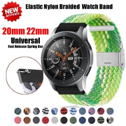 20mm 22mm Nylon Loop Strap for Samsung Galaxy Watch 7 6 5 4 40/44mm Adjustable Elastic Strap for Huawei GT5 GT4 3/4Pro Wristband
