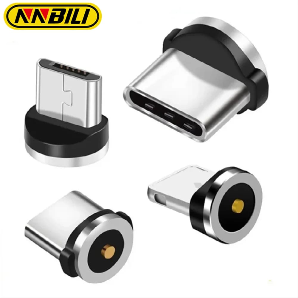Round Magnetic Cable Plug Type C Micro USB C Plugs Fast Charging Phone Magnet Charger Plug for iPhone 1m Line Chargering