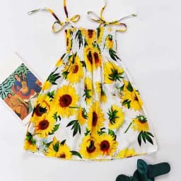 Summer Girls Floral Dress Sling Ruffles Bohemian Beach Princess Dresses for Girl Clothing  2 6 8 12 Years With Necklace Gift