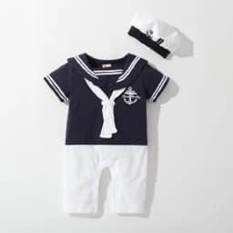 Baby Boy Clothes Girl Navy Romper Summer Newborn Kids Sailor Jumpsuit Hat 2Pcs Sets Body Short Sleeve Anchor Printed Suit