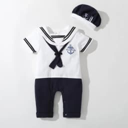Baby Boy Clothes Girl Navy Romper Summer Newborn Kids Sailor Jumpsuit Hat 2Pcs Sets Body Short Sleeve Anchor Printed Suit