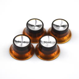 4pcs Guitar Top Hat Speed Control Knobs 2 Volumes & 2 Tones Silver Bell for LP SG Guitar