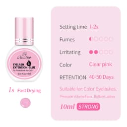 GLAMLASH Eyelash Extension Glue Individual False Lashes Black Adhesive Kit for Professional Use 0.3-2 Sec Dry Time