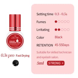 GLAMLASH Eyelash Extension Glue Individual False Lashes Black Adhesive Kit for Professional Use 0.3-2 Sec Dry Time