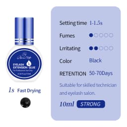 GLAMLASH Eyelash Extension Glue Individual False Lashes Black Adhesive Kit for Professional Use 0.3-2 Sec Dry Time