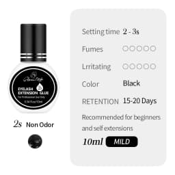 GLAMLASH Eyelash Extension Glue Individual False Lashes Black Adhesive Kit for Professional Use 0.3-2 Sec Dry Time