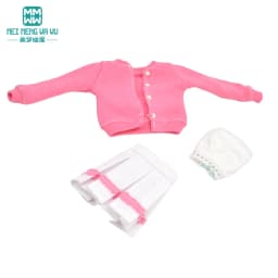 Blyth Doll Clothes Fashion Three-piece Purple Wool Cardigan for Toys Azone OB23 OB24 Doll Accessories