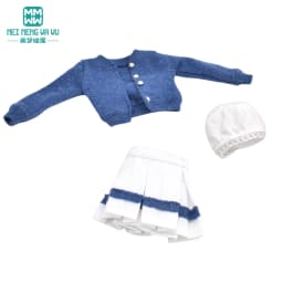 Blyth Doll Clothes Fashion Three-piece Purple Wool Cardigan for Toys Azone OB23 OB24 Doll Accessories