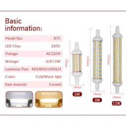 R7S LED 78mm 118mm 135mm Light Bulb 6w 9w 12w SMD 2835 Lampada Led Lamp 220V-240V Corn Light Energy Saving Replace Halogen Light