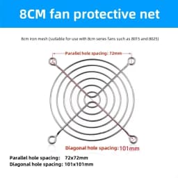 10 PCS Metal Cooling Fan Grill Cover Radiating Protective Cover Net Filter Guard 80mm/90mm/120mm Fan Iron Net
