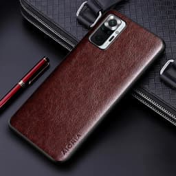 Luxury leather Case for Xiaomi Redmi Note 10 Pro Max 10S 10 Lite 5G Business solid color design cover for redmi note 10s case