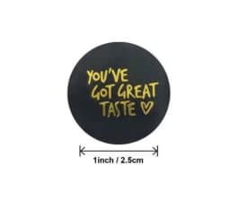 500pcs Pink Black You've Got Great Taste Stickers Gold Foil Business Thank You Stickers Shipping Labels Handmade Gift Sealing