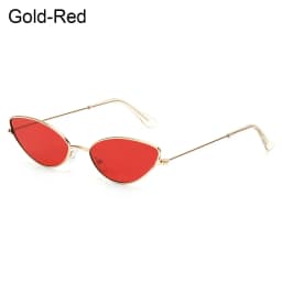 2021 Cute Sexy Cat Eye Sunglasses Luxury Metal Frame New Small Gold Red Vintage Fashion Cateye Sun Glasses Lady UV400 Eyewear
