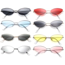 2021 Cute Sexy Cat Eye Sunglasses Luxury Metal Frame New Small Gold Red Vintage Fashion Cateye Sun Glasses Lady UV400 Eyewear