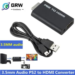 PS2 to HDMI-Compatible 480i/480p/576i Audio Video Converter with 3.5mm Audio Output Supports All PS2 Display Modes PS2 TO HDMI
