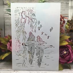 A4 29cm Moon Road Tree Night DIY Layering Stencils Wall Painting Scrapbook Coloring Embossing Album Decorative Template