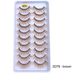 10Paris/Lot Rainbow Colorful Mink False Eyelashes White Bulk Red Purple Blue Colors Fake Lashes for Dolls Cosplay Makeup Cilias