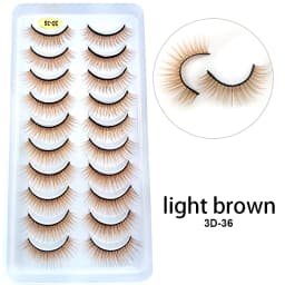 10Paris/Lot Rainbow Colorful Mink False Eyelashes White Bulk Red Purple Blue Colors Fake Lashes for Dolls Cosplay Makeup Cilias