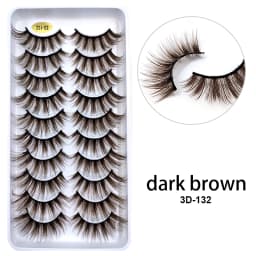 10Paris/Lot Rainbow Colorful Mink False Eyelashes White Bulk Red Purple Blue Colors Fake Lashes for Dolls Cosplay Makeup Cilias