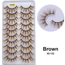 10Paris/Lot Rainbow Colorful Mink False Eyelashes White Bulk Red Purple Blue Colors Fake Lashes for Dolls Cosplay Makeup Cilias