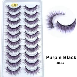 10Paris/Lot Rainbow Colorful Mink False Eyelashes White Bulk Red Purple Blue Colors Fake Lashes for Dolls Cosplay Makeup Cilias