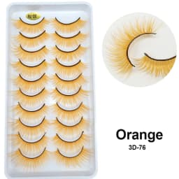 10Paris/Lot Rainbow Colorful Mink False Eyelashes White Bulk Red Purple Blue Colors Fake Lashes for Dolls Cosplay Makeup Cilias