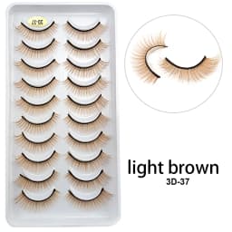 10Paris/Lot Rainbow Colorful Mink False Eyelashes White Bulk Red Purple Blue Colors Fake Lashes for Dolls Cosplay Makeup Cilias