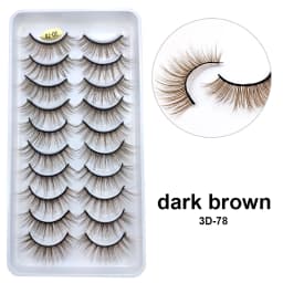 10Paris/Lot Rainbow Colorful Mink False Eyelashes White Bulk Red Purple Blue Colors Fake Lashes for Dolls Cosplay Makeup Cilias