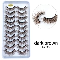 10Paris/Lot Rainbow Colorful Mink False Eyelashes White Bulk Red Purple Blue Colors Fake Lashes for Dolls Cosplay Makeup Cilias