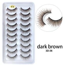 10Paris/Lot Rainbow Colorful Mink False Eyelashes White Bulk Red Purple Blue Colors Fake Lashes for Dolls Cosplay Makeup Cilias