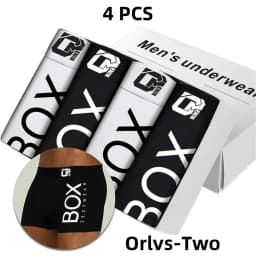 1/2/3/4 Pcs ORLVS Mens Boxer Sexy Underwear Soft Long Cotton Soft Underpants Male Panties 3D Pouch Shorts Under Wear Pants Short