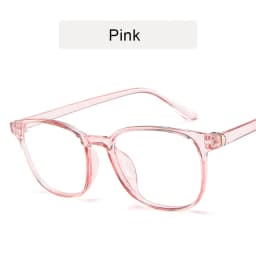 RMM Retro Mens Glasses Frame Fashion Computer Eyeglasses Frame Women Anti-blue Light Transparent Clear Pink Plastic Glasses